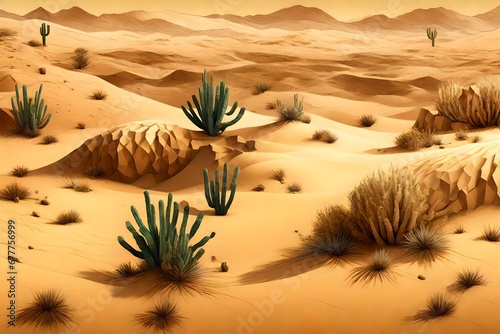 A scene of hot sun in the desert