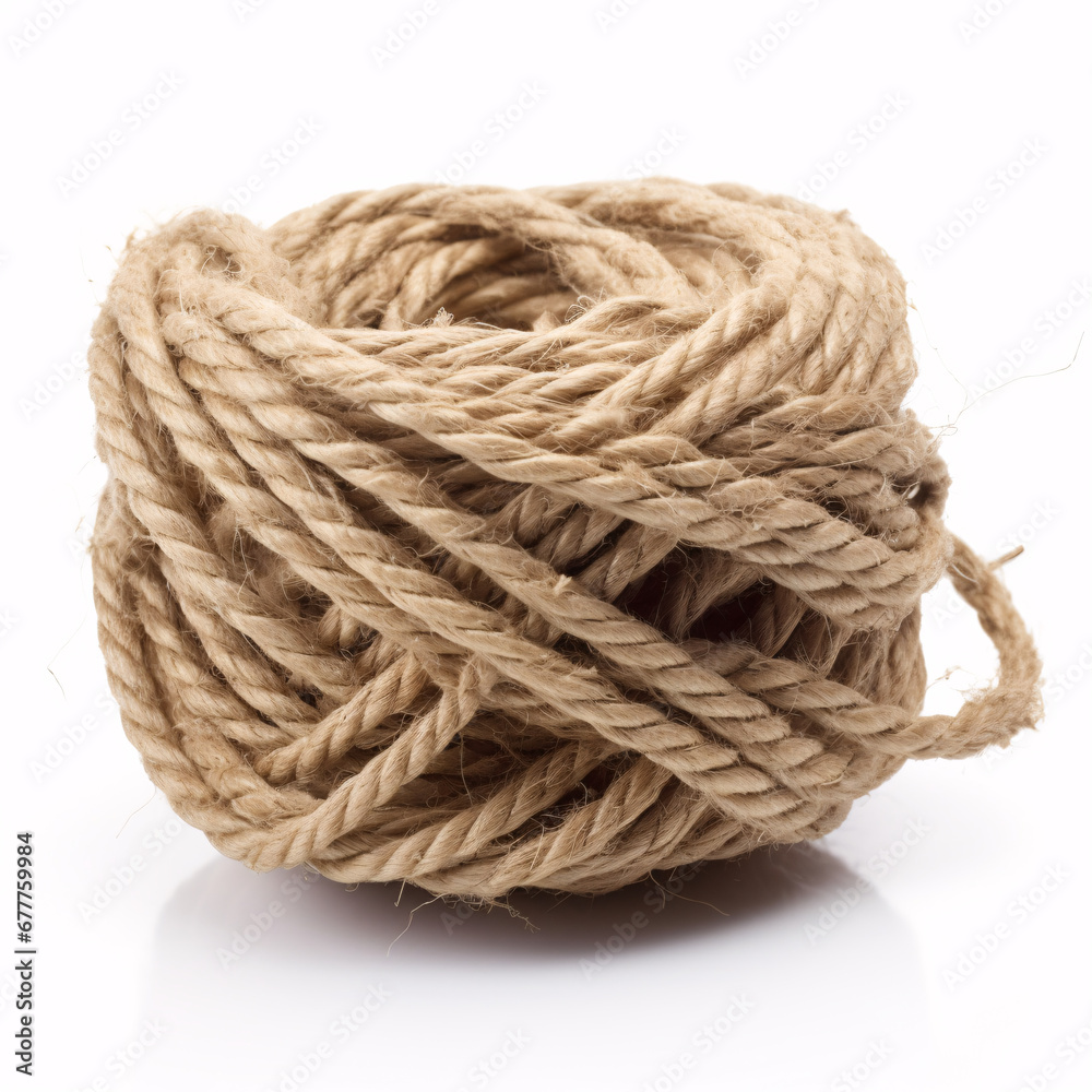 a loosely rolled up ball of twine 