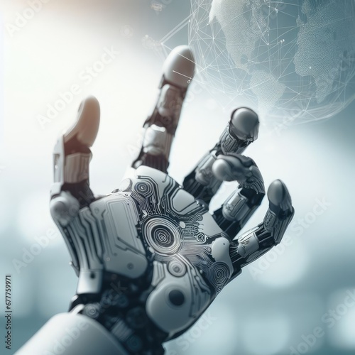 robot hand technology background 