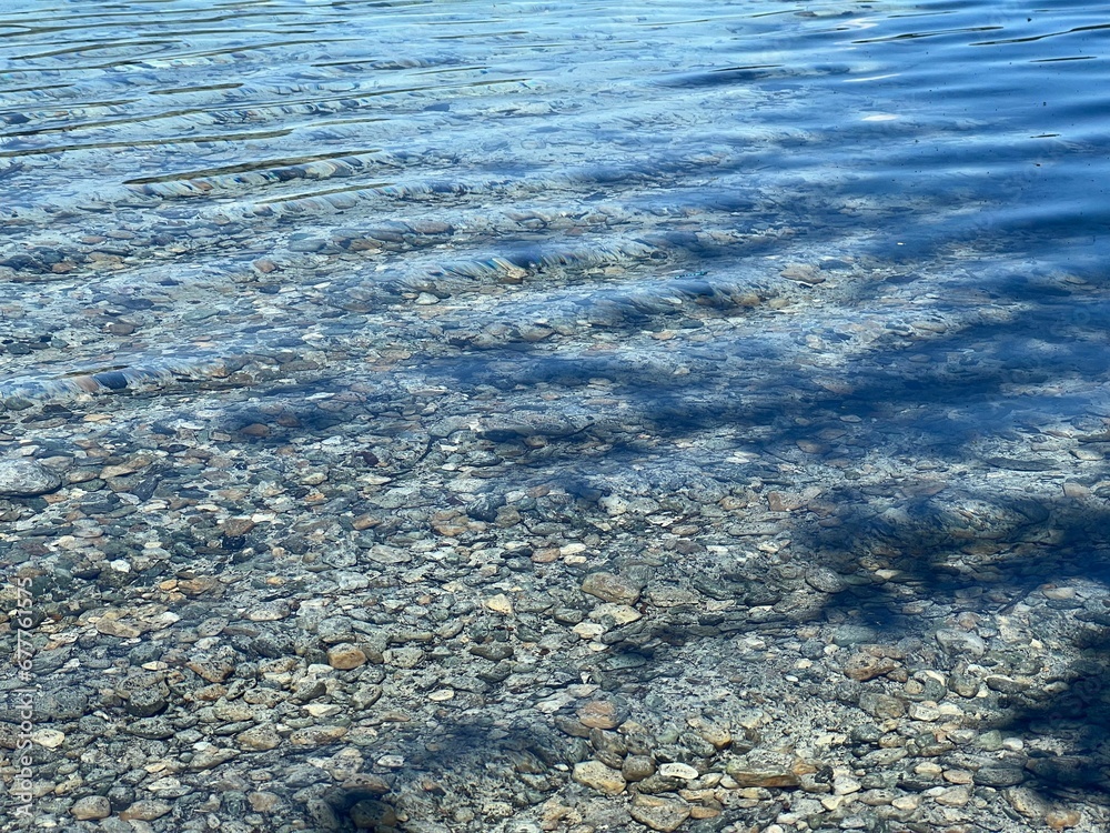 Pebble stones in transparent water
