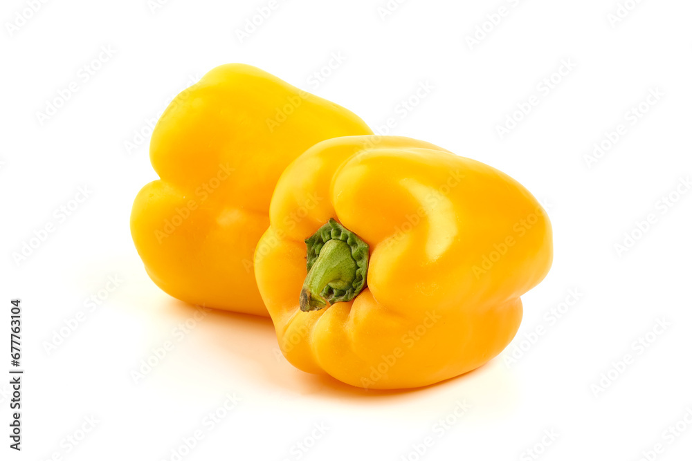 Yellow Bell pepper, isolated on white background. Yellow Bell pepper, isolated on white background.