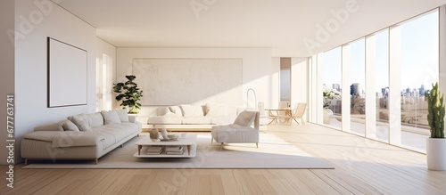 The modern apartment s interior design exudes luxury and a minimalist lifestyle with its spacious white spaces sleek furniture and abundant natural light highlighting the architectural beaut