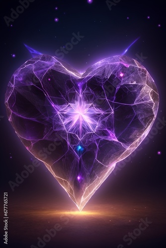 A glowing heart shape abstract background  vertical composition