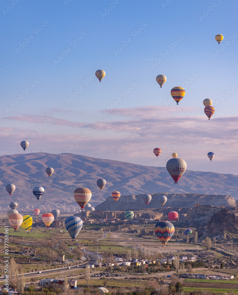 Goreme Historical National Park Hot Air Balloons at Sunrise
