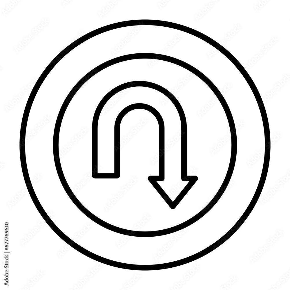 u turn vector design icon .svg