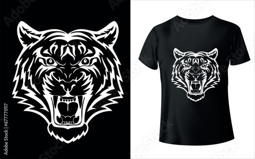 illustration of a tiger or tiger t shirt design 