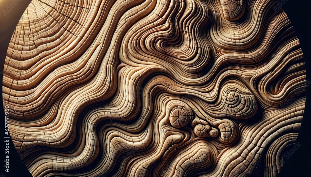 Abstract Wooden Waves Texture