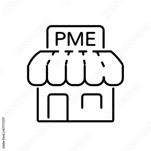 An icon to illustrate PME for French speakers, PMEs means small and medium enterprises, SME in French.