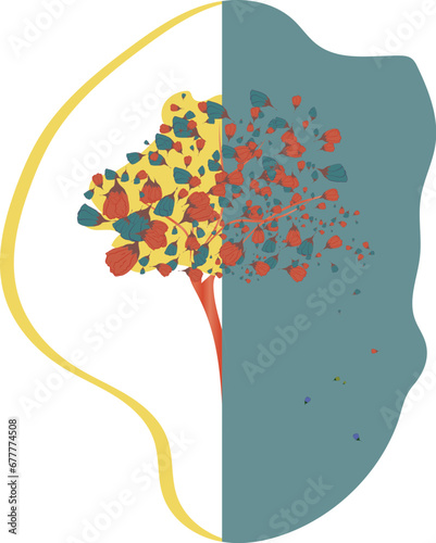 Abstract image of a blossoming tree for design.