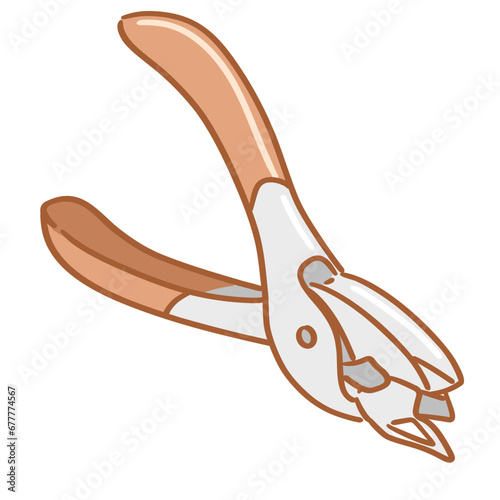 office color stationaries_staple remover_pilers_vector
