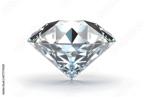 a white diamond with blue light on white background