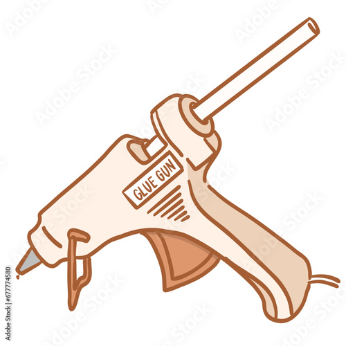office color stationaries_gluegun_glue_vector