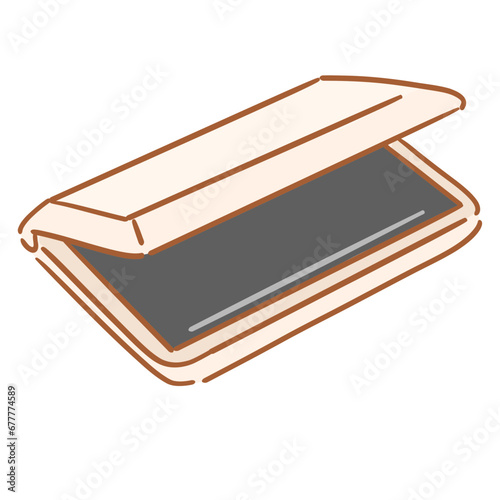 office color stationaries_opened_inkpad_vector
