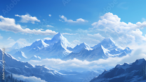 Snow covered mountains, nature and winter, view of the mountains, ski resort, travel, nature © Artistic Visions