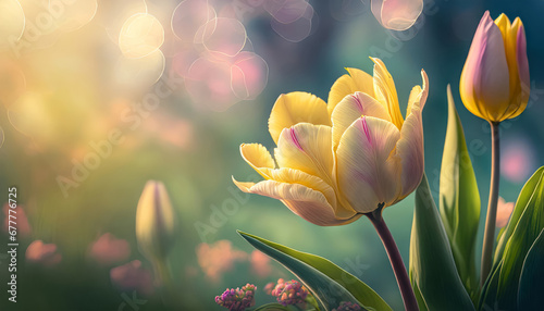 Tulpen in softem Pastel ton, Generated image