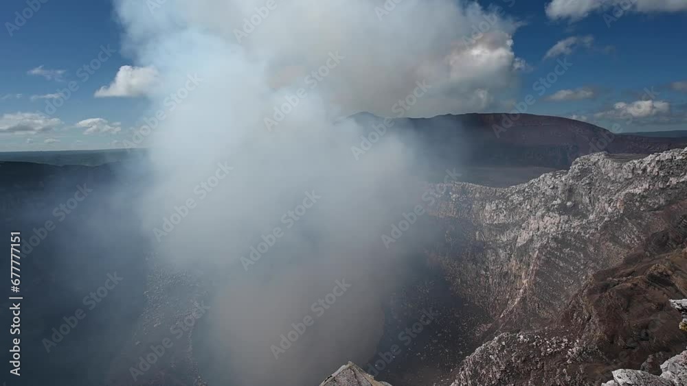 Timelapse of smoke coming from volcano Masaya volcano in Nicaragua national park Timelapse of smoke coming from volcano Masaya volcano in Nicaragua national park