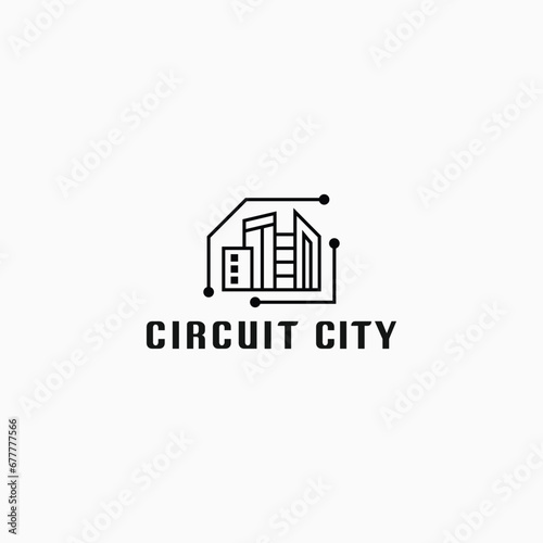 Vector pictorial logo design for electronics business named Circuit City