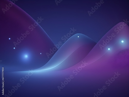 Digital purple particles wave and light abstract background with shining dots stars. Abstract background, shiny space, futuristic wavy illustration. 