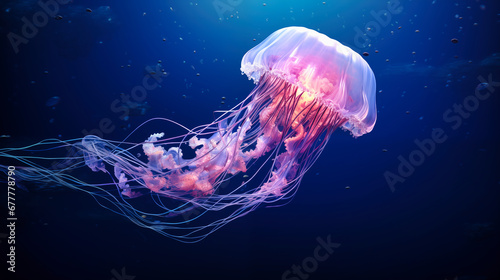 Jellyfish in the deep blue sea 