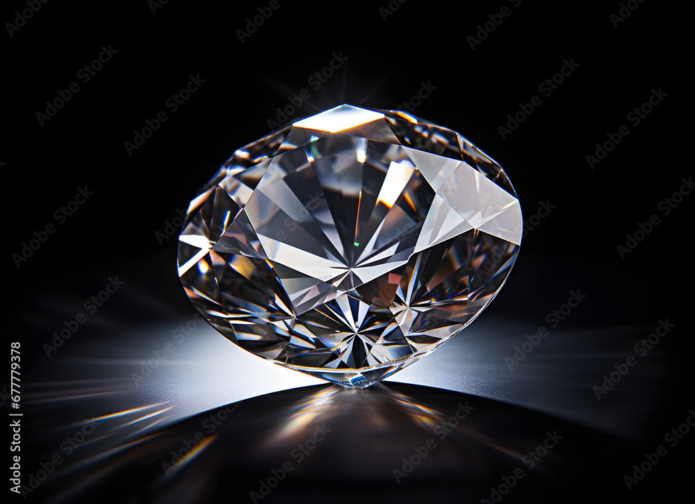a bright diamond on a dark background	

