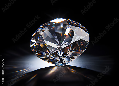 a bright diamond on a dark background  