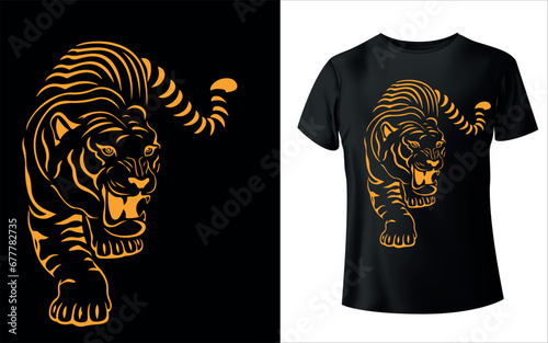Tiger t shirt design with tiger vector 