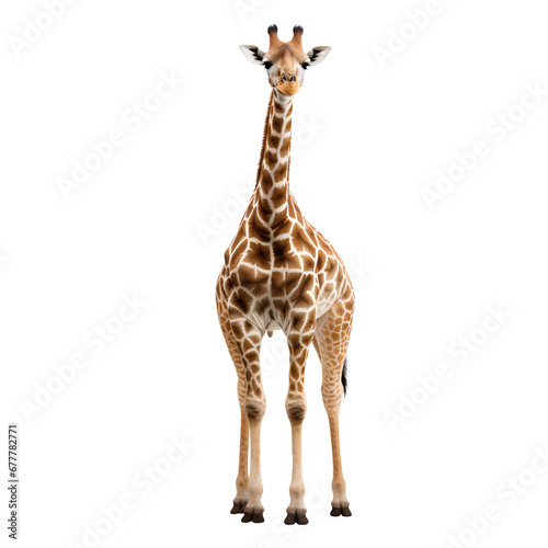 Full body image of a giraffe on a transparent background PNG. © I LOVE PNG