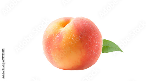 Peach on transparent background, fruit on white background, fruit commercial photography