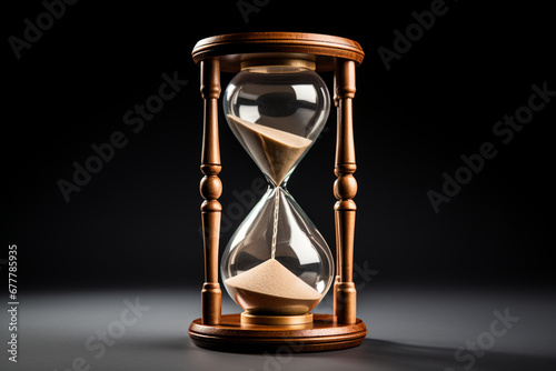 hourglass on a white background. generative ai. time is money. 