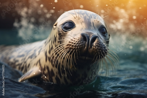 Seals under water,ai generated © Veronica