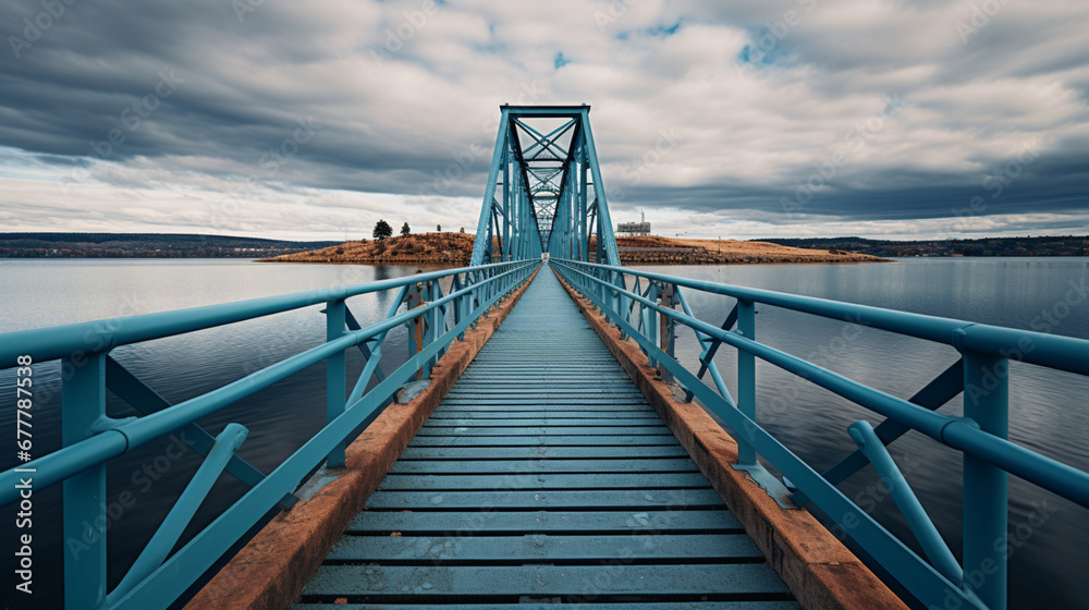 Obraz premium Dramatic bridge over the river