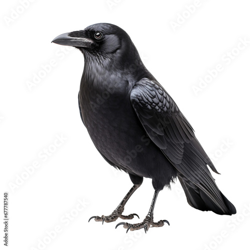 Black Crow on Transparent Background
