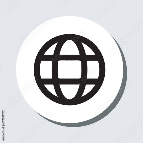 Internet icon vector. Website sign symbol in trendy flat style. Internet vector icon illustration in circle isolated on gray background