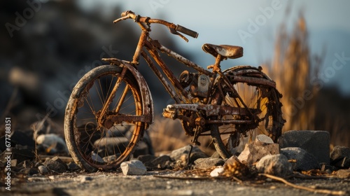 old rusty bicycle ai generated