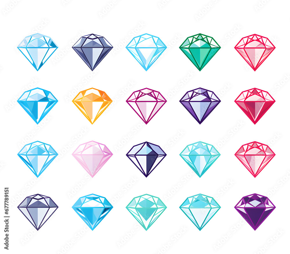 a set of colorful diamonds on a white background a set of colorful diamonds on a white background