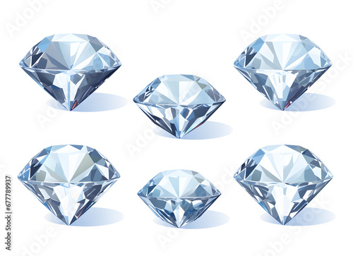 a set of diamonds on a white background 