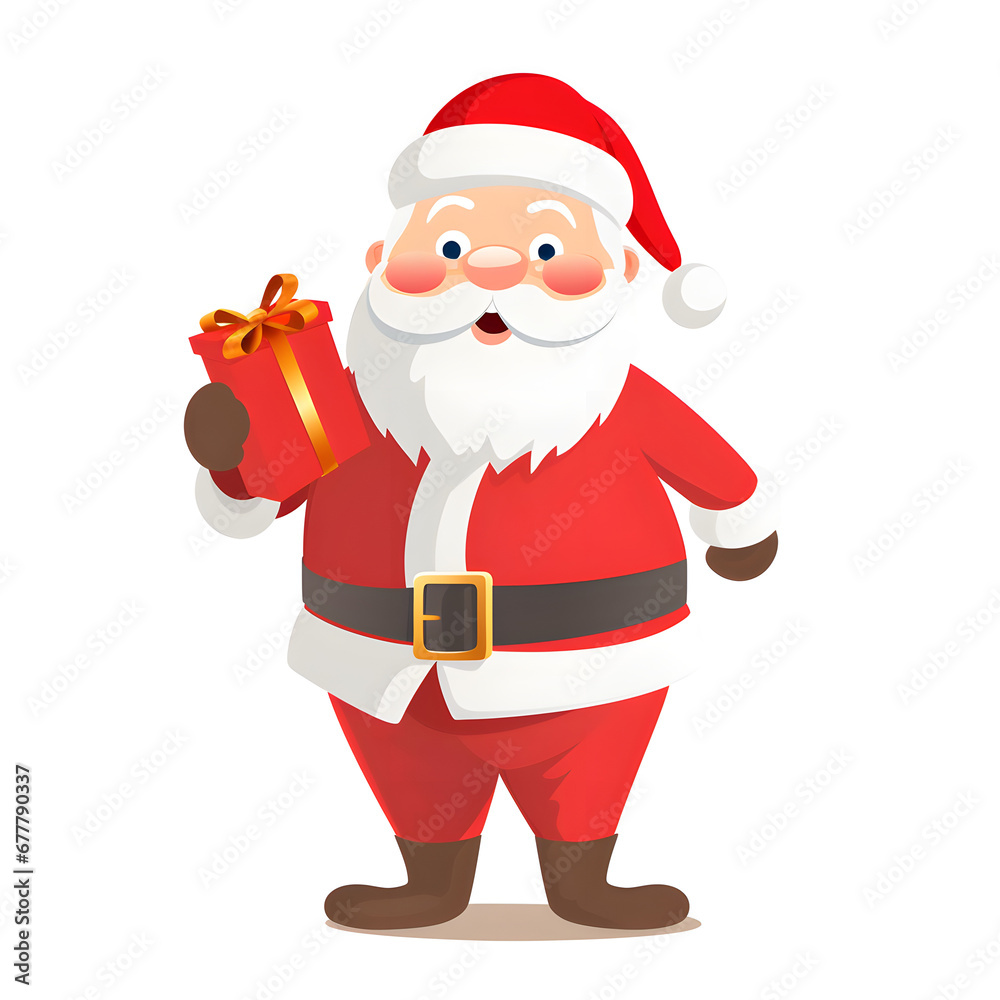cartoon illustration of a happy santa claus carrying a gift cartoon illustration of a happy santa claus carrying a gift