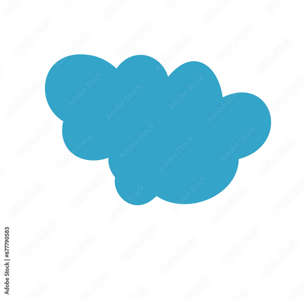 Icon Blue Cloud Cartoon Vector Illustration Icon Blue Cloud Cartoon Vector Illustration