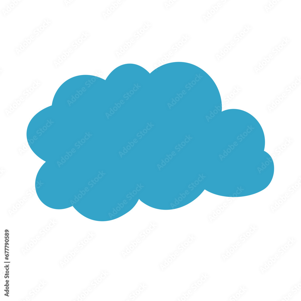 Icon Blue Cloud Cartoon Vector Illustration Icon Blue Cloud Cartoon Vector Illustration