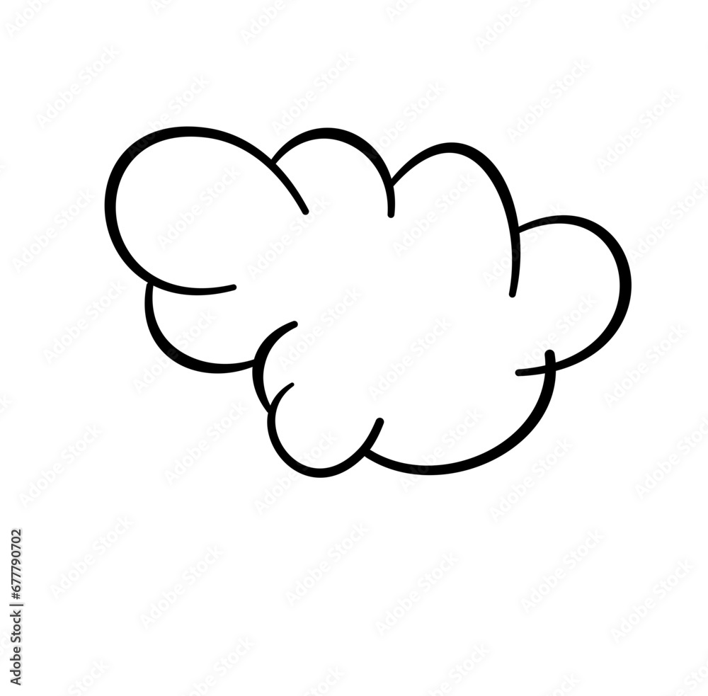 Lines Cloud Doodle Cartoon Vector Illustration 