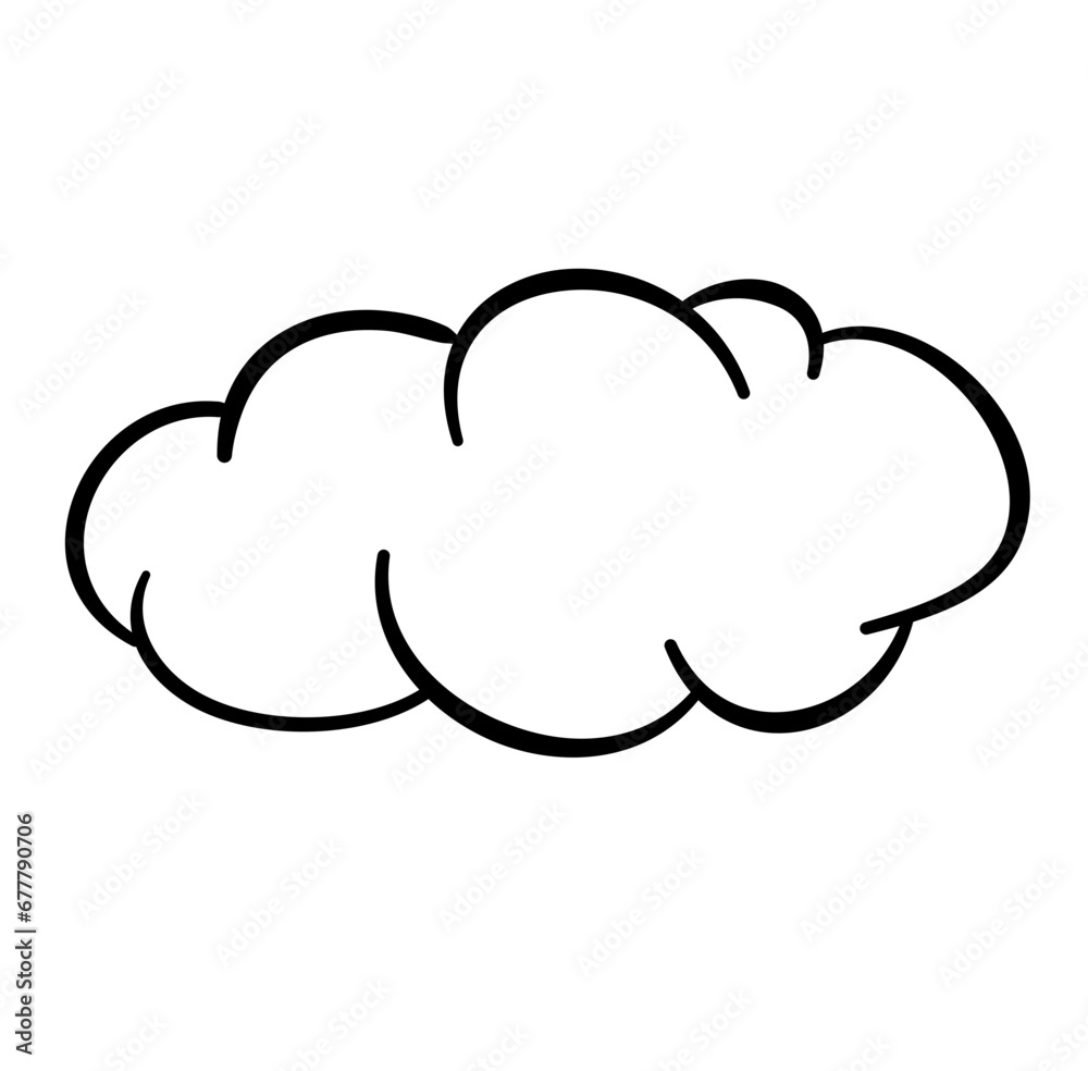 Lines Cloud Doodle Cartoon Vector Illustration 
