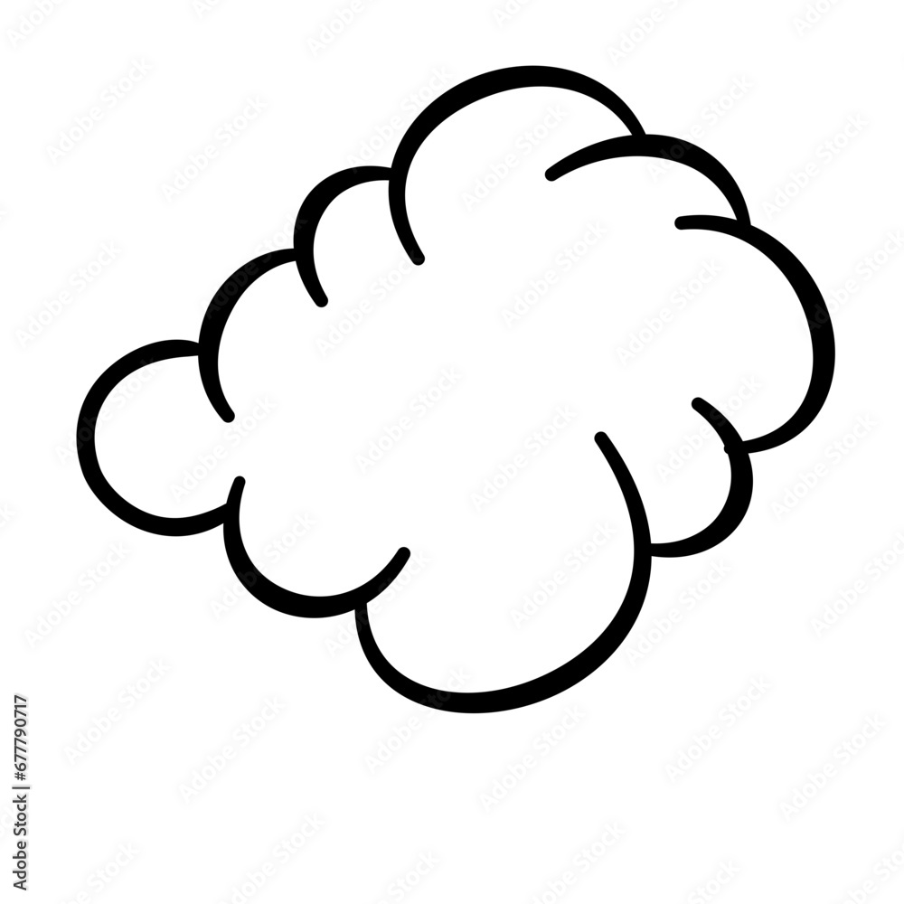 Lines Cloud Doodle Cartoon Vector Illustration 