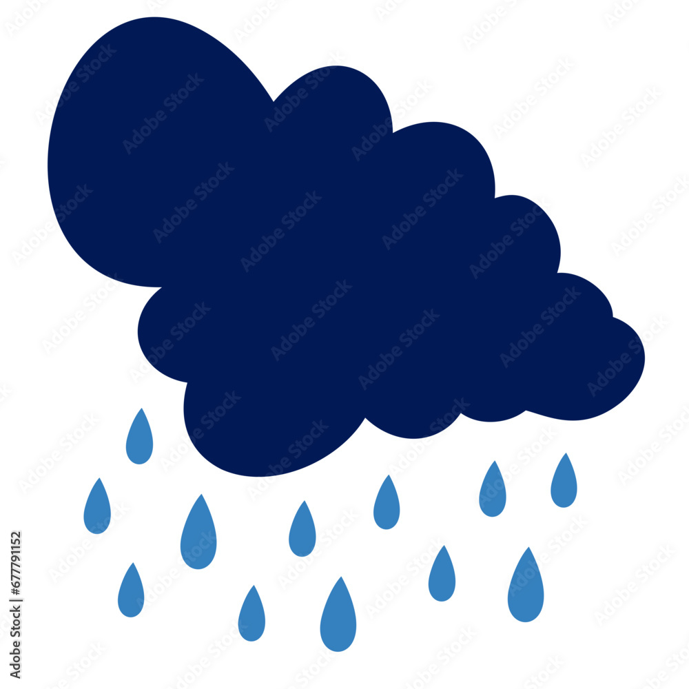 Blue Cloud Rainly Cartoon Vector Illustration Blue Cloud Rainly Cartoon Vector Illustration