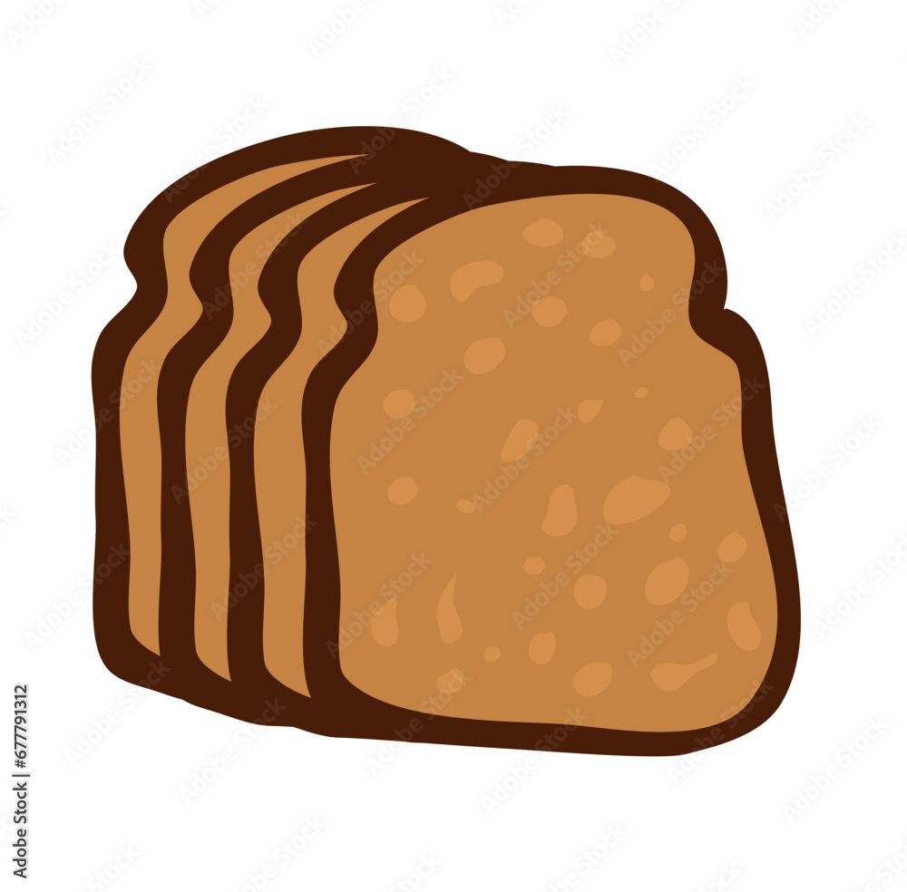 Sliced Toast Bread Vector Illustration 