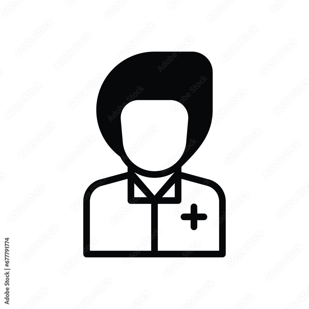 Doctor icon isolate white background vector stock illustration.