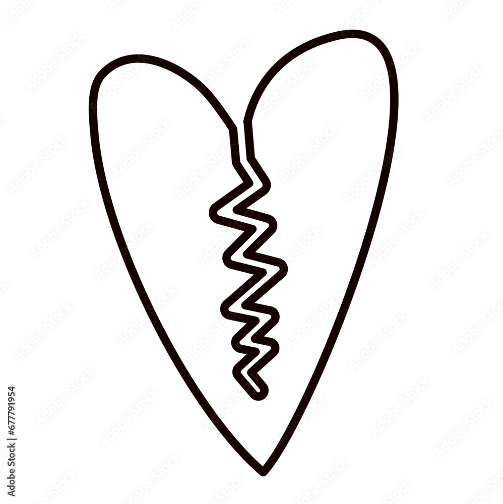 Heartbreak Outline Icon Vector Illustration Heartbreak Outline Icon Vector Illustration