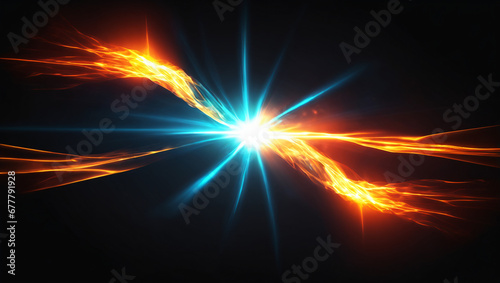 Overlay, flare light transition, effects sunlight, lens flare, light leaks. High-quality stock image of warm sun rays light effects, overlays or Aqua Blue flare isolated on black background for design