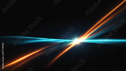 Overlay, flare light transition, effects sunlight, lens flare, light leaks. High-quality stock image of warm sun rays light effects, overlays or Aqua Blue flare isolated on black background for design