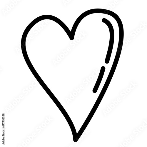Outline Heart Lobe Icon Black Vector 