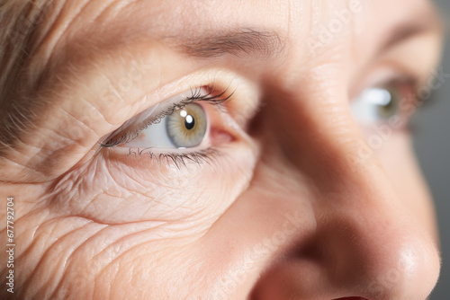 Close-up of an Eyes of attractive mature woman face